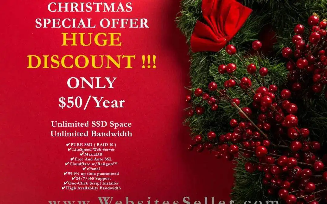 Christmas WordPress Hosting Discount - All features for $50/Year
