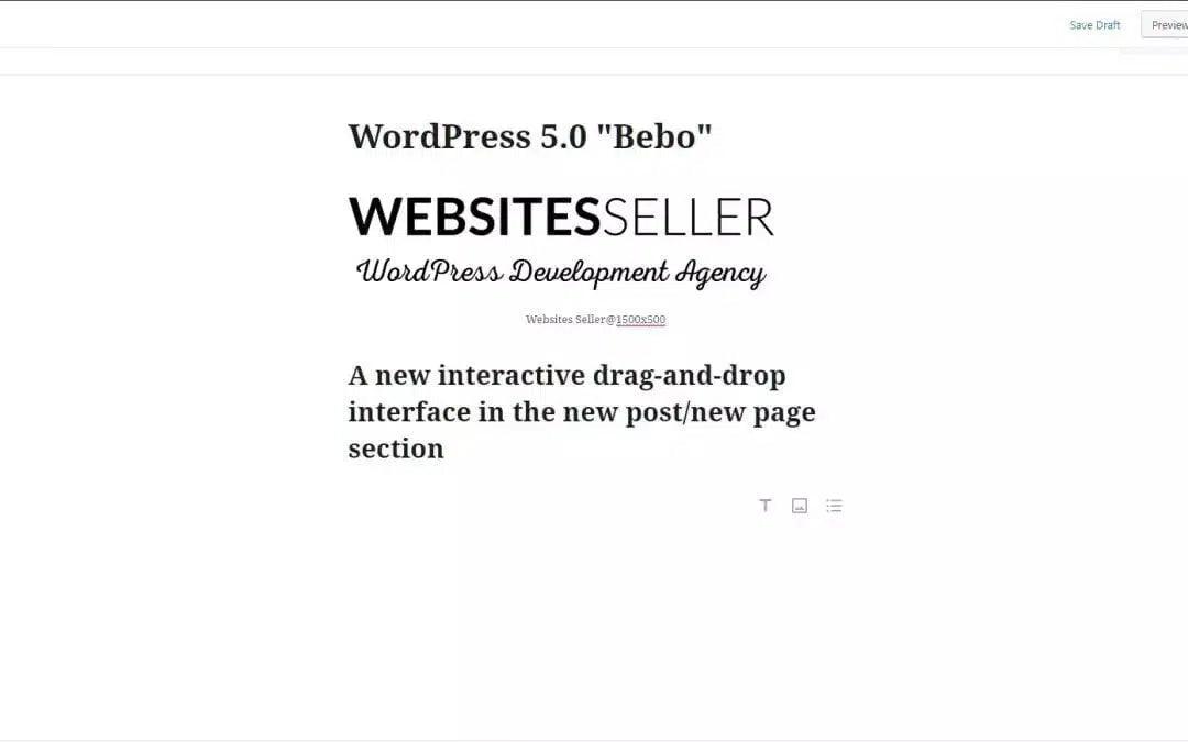New WordPress Update : WordPress 5.0 "Bebo"